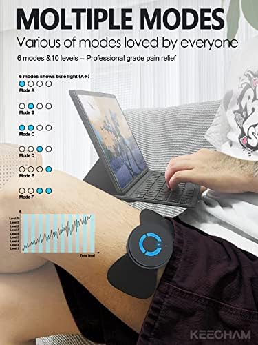 Pawfan Tens Negro con 2 Almohadillas, Mini Masajeador EMS de Microcorriente, Estimulador Muscular Multifuncional para Alivio del Dolor Corporal - imagen 5