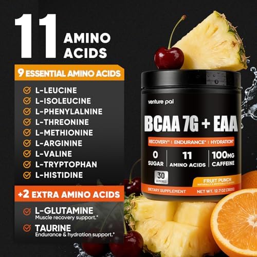 Venture Pal Polvo BCAA + EAA Sin Azúcar 7g | Apoya Recuperación Muscular, Crecimiento, Fuerza y Resistencia – 9 Aminoácidos Esenciales con - imagen 3