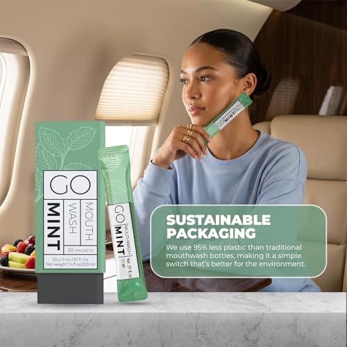 Paquete de Enjuague Bucal GO Travel Size – Sachets individuales para aliento fresco - Aprobados por TSA - Diseño inteligente para reducir el - imagen 4