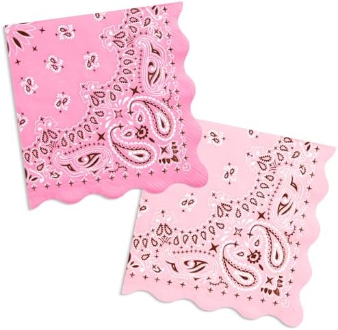 Servilletas Cowgirl xo, Fetti – 24 Servilletas de Papel | Bandana Rosa, Fiesta Western, Despedida de Soltera, Cumpleaños, Decoración Glam, Yeehaw, - imagen 1