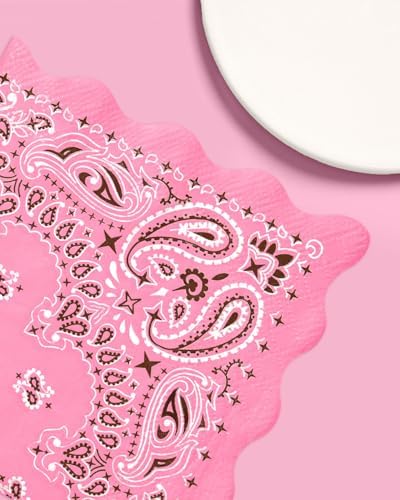 Servilletas Cowgirl xo, Fetti – 24 Servilletas de Papel | Bandana Rosa, Fiesta Western, Despedida de Soltera, Cumpleaños, Decoración Glam, Yeehaw, - imagen 3