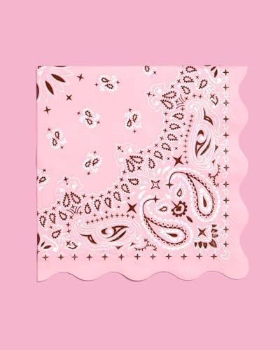Servilletas Cowgirl xo, Fetti – 24 Servilletas de Papel | Bandana Rosa, Fiesta Western, Despedida de Soltera, Cumpleaños, Decoración Glam, Yeehaw, - imagen 6
