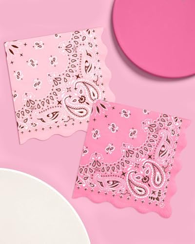 Servilletas Cowgirl xo, Fetti – 24 Servilletas de Papel | Bandana Rosa, Fiesta Western, Despedida de Soltera, Cumpleaños, Decoración Glam, Yeehaw, - imagen 8
