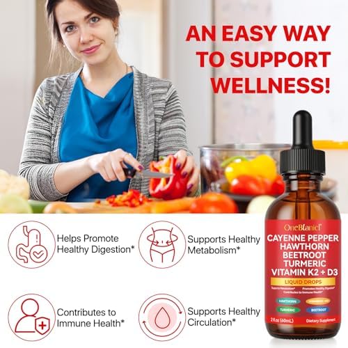 Suplemento Líquido de Gotas de Pimienta de Cayena, Cúrcuma, Baya de Espino, Canela de Ceilán, Ginseng Panax Orgánico y Extracto de Berberina, 2 Oz - imagen 6