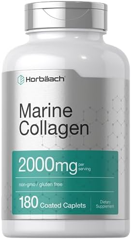 Horbäach Péptidos de Colágeno Marino 2000mg | 180 Cápsulas | Tipo 1 con Calcio | Suplemento Libre de OGM y Gluten - imagen 1