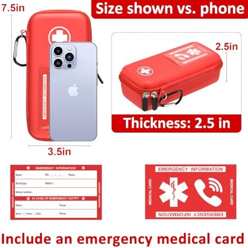 Funda para EpiPen, Bolsa Médica Dura con Mosquetón para 2 EpiPens, Inhalador, Auvi-Q, Gotas para los Ojos, Antihistamínicos y Medicamentos para - imagen 4