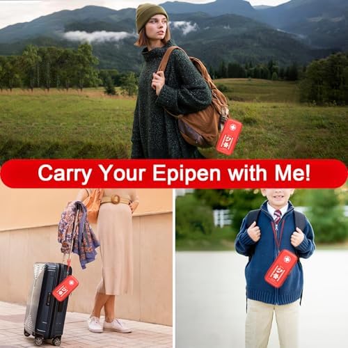Funda para EpiPen, Bolsa Médica Dura con Mosquetón para 2 EpiPens, Inhalador, Auvi-Q, Gotas para los Ojos, Antihistamínicos y Medicamentos para - imagen 5