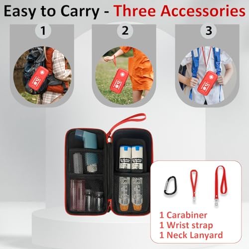 Funda para EpiPen, Bolsa Médica Dura con Mosquetón para 2 EpiPens, Inhalador, Auvi-Q, Gotas para los Ojos, Antihistamínicos y Medicamentos para - imagen 6