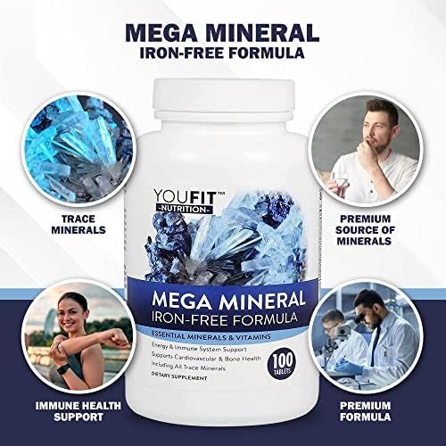 Suplemento Mega Minerals de Youfit Nutrition | Minerales Traza | Fórmula Premium para Salud Inmunológica | Sin Hierro | Todo en Uno | 1000mg Calcio - imagen 3