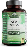Moss Marino, Aceite de Semilla Negra, Bladderwrack, Cúrcuma, Ashwagandha, Bardana, Vitamina C, D3, Raíz de Yellow Dock, Manuka, Diente de León - 90 - imagen 1