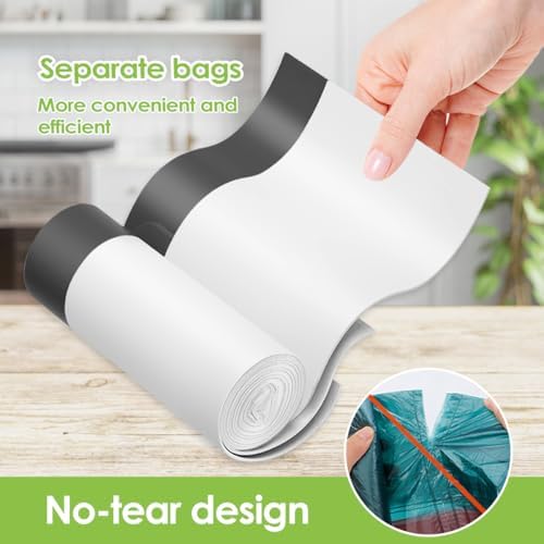 Bolsas de Basura de Cocina Teivio de 15 Galones, 60 Cuentas, Resistentes, con Cinta, para Hogar, Oficina y Jardín, Color Blanco - imagen 3