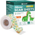 Tiras de Silicona para Cicatrices de Niños: Cinta de Silicona de Dinosaurios (1.6x 60 Roll-1.5M) - Tiras Médicas para Cicatrices Quirúrgicas, Acné, - imagen 1
