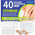 Tiras de Cierre para Heridas, Paquete de 40, Dispositivo sin Puntos para Cortes y Laceraciones, Bandas Mariposa, Impermeables y Transpirables - imagen 1