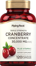 Píldoras de Arándano Piping Rock | 120 Cápsulas | Suplemento para Hombres y Mujeres | Extracto Concentrado Triple Fuerza + Vitamina C | Sin OGM, Sin - imagen 1