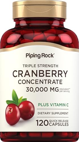 Píldoras de Arándano Piping Rock | 120 Cápsulas | Suplemento para Hombres y Mujeres | Extracto Concentrado Triple Fuerza + Vitamina C | Sin OGM, Sin - imagen 1