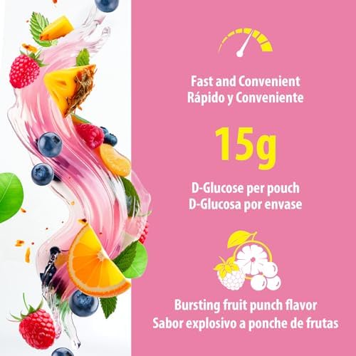 Paquete de Gel de Glucosa Dex4, 15g, Acción Rápida, Pre-medido, 6 Piezas, Sin Grasa, Sin Gluten, Sabor Fruta Punch - imagen 3