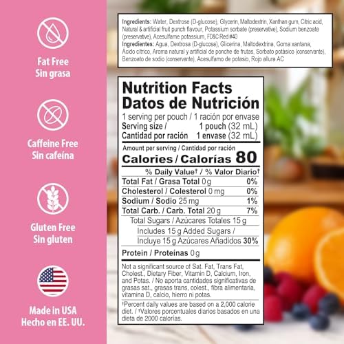 Paquete de Gel de Glucosa Dex4, 15g, Acción Rápida, Pre-medido, 6 Piezas, Sin Grasa, Sin Gluten, Sabor Fruta Punch - imagen 5