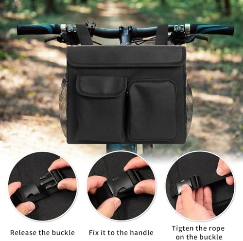 Bolsa para Scooter de Movilidad, Cesta para Scooter Eléctrico, Cesta para Scooter de Rodilla, Caddy con Bolsillo para Laptop de 14 Pulgadas y 2 - imagen 7