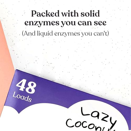 Lazy Coconuts Detergente en Tiras Completo 5 Enzimas - Sin Fragancia, 48 Cargas - Libre de Sulfatos, Combate Manchas y Olores Naturales - imagen 2