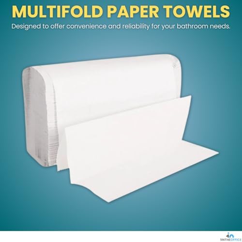 Toallas de Papel Multicapa 1InTheOffice, Toallas de Mano para Baño, 1 Capa, 9 x 9.45, 250 Toallas/Paquete, Paquete de 3 - imagen 2