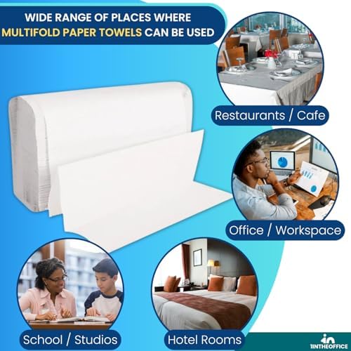 Toallas de Papel Multicapa 1InTheOffice, Toallas de Mano para Baño, 1 Capa, 9 x 9.45, 250 Toallas/Paquete, Paquete de 3 - imagen 6