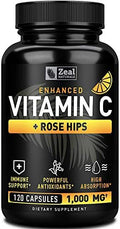 Vitamina C con Rosa Mosqueta 1000mg - Suplemento de Ácido Ascórbico - Cápsulas de Alta Dosis para Apoyo Inmunológico - 120 Cápsulas - imagen 1