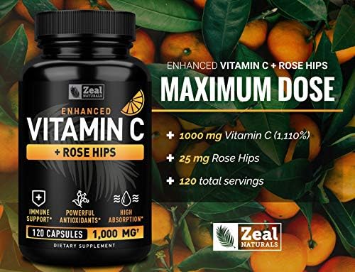 Vitamina C con Rosa Mosqueta 1000mg - Suplemento de Ácido Ascórbico - Cápsulas de Alta Dosis para Apoyo Inmunológico - 120 Cápsulas - imagen 3