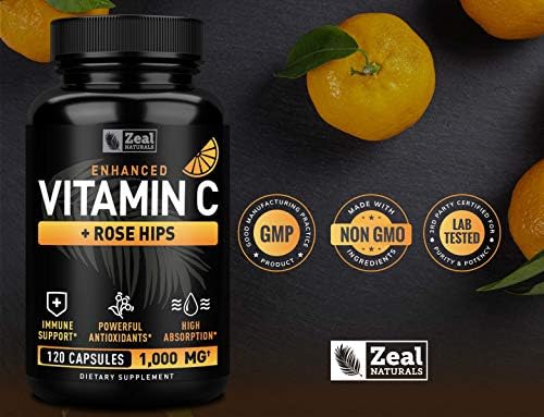 Vitamina C con Rosa Mosqueta 1000mg - Suplemento de Ácido Ascórbico - Cápsulas de Alta Dosis para Apoyo Inmunológico - 120 Cápsulas - imagen 4