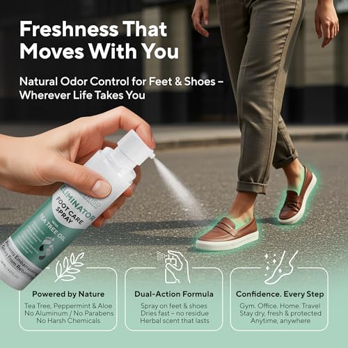Spray Lavinso para el Cuidado del Pie de Atleta con Aceite de Árbol de Té – Desodorante para Zapatos y Eliminador de Olores para Pies - imagen 2