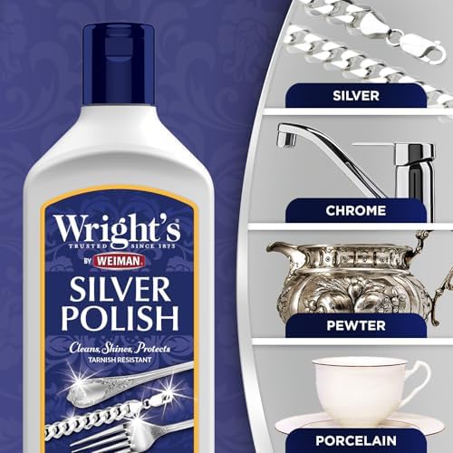 Limpiador y Pulidor de Plata Wright's - Paquete de 2 de 7 Onzas - Sin Amoníaco - Ideal para Plata, Joyería y Plata Antigua - imagen 4