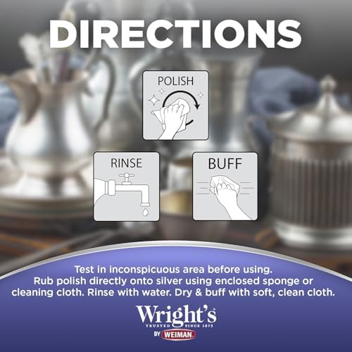 Limpiador y Pulidor de Plata Wright's - Paquete de 2 de 7 Onzas - Sin Amoníaco - Ideal para Plata, Joyería y Plata Antigua - imagen 6