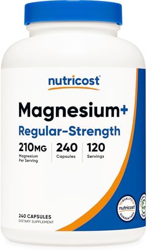 Nutricost Magnesio+ Fuerza Regular (210mg, 240 Cápsulas) - 120 Porciones, con Glicinato y Óxido de Magnesio, Sin OGM, Sin Gluten y Apto para Veganos - imagen 1