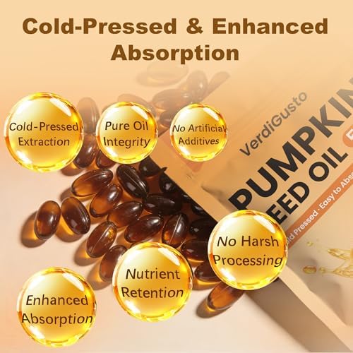 Aceite de Semilla de Calabaza con Palma Enana | 300 Softgels | Aceite de Linaza, Aceite de Semilla de Comino Negro y Biotina | Prensado en Frío, - imagen 3