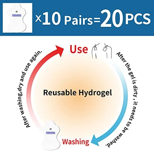 Pads Reemplazo Reutilizables HEDIGON (20PCS) Compatibles con Unidad TENS Omron - 10 Pares Duraderos - imagen 4