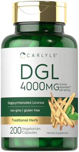 Carlyle DGL | 200 Cápsulas | Suplemento de Regaliz Deglicirrizado | Vegetariano, Sin OGM y Libre de Gluten - imagen 1