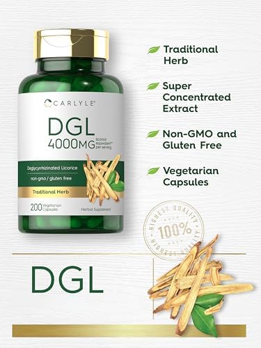 Carlyle DGL | 200 Cápsulas | Suplemento de Regaliz Deglicirrizado | Vegetariano, Sin OGM y Libre de Gluten - imagen 4