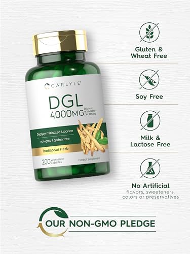 Carlyle DGL | 200 Cápsulas | Suplemento de Regaliz Deglicirrizado | Vegetariano, Sin OGM y Libre de Gluten - imagen 5