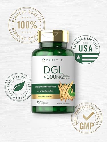 Carlyle DGL | 200 Cápsulas | Suplemento de Regaliz Deglicirrizado | Vegetariano, Sin OGM y Libre de Gluten - imagen 6