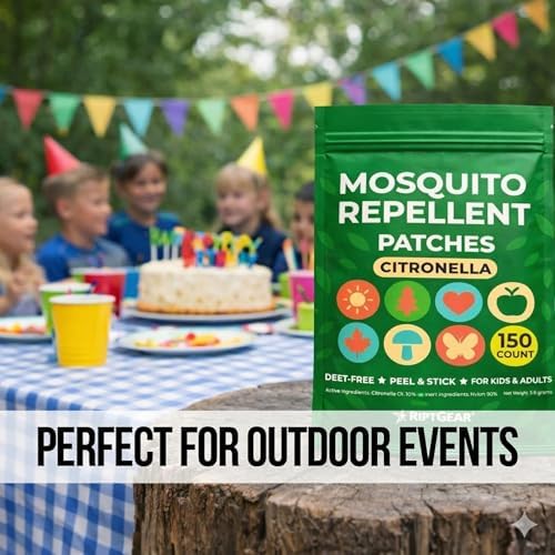 Parche Mosquito RiptGear - Paquete de 150 Stickers para Niños y Adultos, Parche Natural de Citronela, Adhiere a Cualquier Superficie - Sin DEET - imagen 4