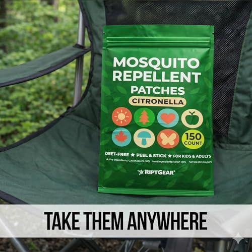 Parche Mosquito RiptGear - Paquete de 150 Stickers para Niños y Adultos, Parche Natural de Citronela, Adhiere a Cualquier Superficie - Sin DEET - imagen 5