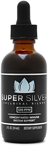 Súper Plata 500 PPM - Botella de 2 Onzas con Gotero de Plata Coloidal - imagen 1
