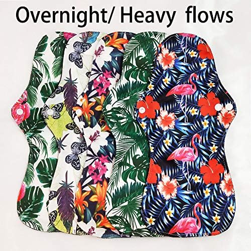 Set de 6 Almohadillas Menstruales Reutilizables de Bambú Orgánico, Impermeables, 5 Almohadillas para Flujo Abundante + 1 Bolsa Húmeda Mini - imagen 7