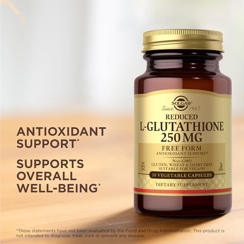 Solgar L-Glutatión Reducido 250 mg - 30 Cápsulas Vegetales - Soporte Antioxidante - No GMO, Vegano, Sin Gluten, Sin Lácteos, Kosher - 30 Porciones - imagen 5