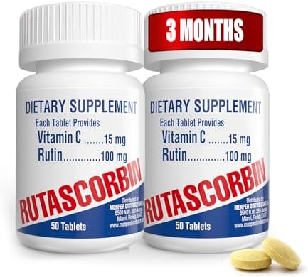 Tabletas RUTASCORBIN de Rutin y Vitamina C para la Circulación y el Sistema Inmunológico | Dosis Moderada para Bienestar Vascular, Antioxidante y - imagen 1