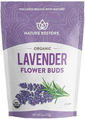 Flores de Lavanda Secas Orgánicas Certificadas por USDA Nature Restore, Hoja Suelta, Grado Extra, 4 Onzas - imagen 1