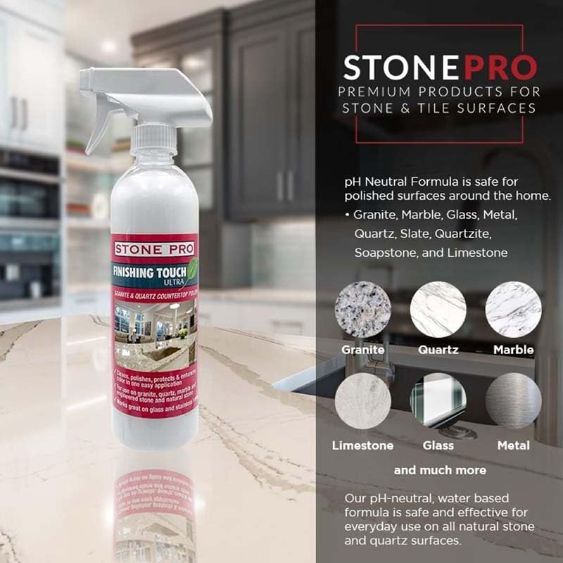Stone Pro, Spray Pulidor y Limpiador de Piedra, Toque Final para Encimeras - imagen 2