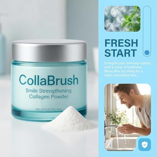 Collagum Smile Polvo de Colágeno Fortalecedor para Dientes - Pasta Dental con Hidroxiapatita, Cuidado de Encías y Esmalte, Sin Flúor, Fórmula Suave - imagen 4