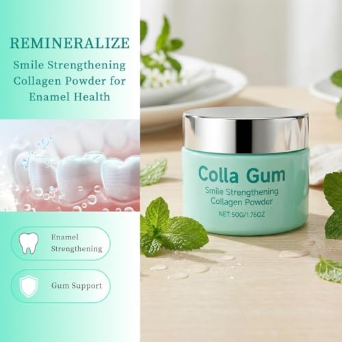 Collagum Smile Polvo de Colágeno Fortalecedor para Dientes - Pasta Dental con Hidroxiapatita, Cuidado de Encías y Esmalte, Sin Flúor, Fórmula Suave - imagen 6