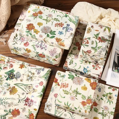 Papel de Seda Floral SUMMORO, 100 Hojas, Impresión Acuarela de Flores Silvestres, 20 x 14 Pulgadas, Ideal para Regalos, Bodas y Manualidades - imagen 5