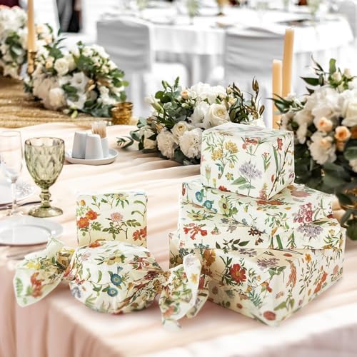 Papel de Seda Floral SUMMORO, 100 Hojas, Impresión Acuarela de Flores Silvestres, 20 x 14 Pulgadas, Ideal para Regalos, Bodas y Manualidades - imagen 7